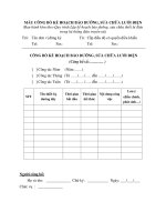 MẪU CÔNG BỐ KẾ HOẠCH BẢO DƯỠNG, SỬA CHỮA LƯỚI ĐIỆN docx