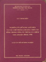Nghiên cứu bổ sung axít béo và các chế phẩm làm giàu thức ăn sống trong ương ấu trùng cá chẽm (Lates calcarifer Bloch, 1790)