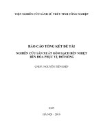 Nghiên cứu sản xuất gốm sạch bền nhiệt bền hóa phục vụ đời sống