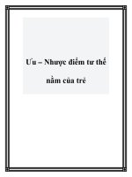 Ưu – Nhược điểm tư thế nằm của trẻ pptx