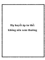 Hạ huyết áp tư thế: không nên xem thường pdf