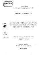 Nghiên cứu thiết kế cải tạo các cơ sở sản xuất thủ công trong khu dân cư đô thị Hà Nội