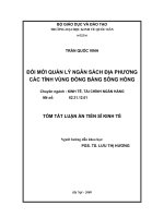 Đổi mới quản lý ngân sách địa phương các tỉnh vùng đồng bằng sông Hồng