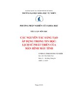 tiểu luận các nguyên tắc sáng tạo áp dụng trong tin học lịch sử phát triển của màn hình máy tính