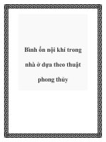 Bình ổn nội khí trong nhà ở dựa theo thuật phong thủy pptx