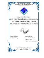 phân tích tình hình thanh khoản tại ngân hàng thương mại cổ phần phương đông - chi nhánh đồng tháp