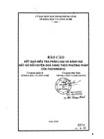 Kết quả điều tra phân loại và đánh giá đất vùng gò đồi huyện Hoà Vang theo phương pháp của FAO/UNESCO