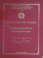 khóa luận tốt nghiệp hàm lượng chế biến các mặt hàng xuất khẩu chủ lực việt nam