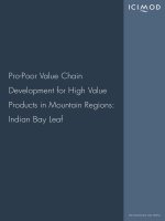 icimod pro poor value chain development for high value products in mountain regions  indian bay leaf