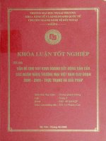 khóa luận tốt nghiệp vấn đề cho vay kinh doanh bất động sản của các ngân hàng thương mại việt nam giai đoạn 2005 - 2008 - thực trạng và giải pháp