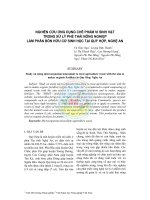 Nghiên cứu ứng dụng chế phẩm vi sinh vật trong xử lý phế thải nông nghiệp làm phân bón hữu cơ sinh học tại Quỳ Hợp, Nghệ An ppt