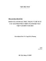 Khảo sát, đánh giá thực trạng và đề xuất các giải pháp phát triển ngành dệt may việt nam đến năm 2015
