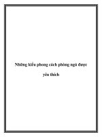 Những kiểu phong cách phòng ngủ được yêu thích ppt