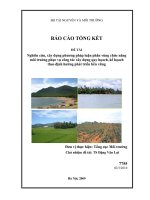 Nghiên cứu xây dựng phương pháp luận phân vùng chức năng môi trường phục vụ công tác xây dựng quy hoạch, kế hoạch theo định hướng phát triển bền vững