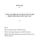 NÂNG CAO HIỆU QUẢ SỬ DỤNG VỐN CỦA HỆTHỐNG NHTM NHÀ NƯỚC VIỆT NAM