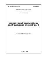 Hoàn thiện pháp luật về trọng tài thương mại của Việt Nam trong điều kiện hội nhập quốc tế