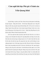 Cảm nghĩ khi đọc Phò giá về kinh của Trần Quang Khải pptx