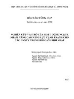 Nghiên cứu vai trò của hoạt động nghiên cứu và triển khai nhằm nâng cao năng lực cạnh tranh cho các doanh nghiệp nhỏ và vừa trong bối cảnh hội nhập