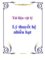 Lý thuyết hệ nhiều hạt