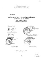 Thử nghiệm sản xuất giống nhân tạo sò huyết anadara granosa (linnaeus, 1758) tại khánh hoàpdf