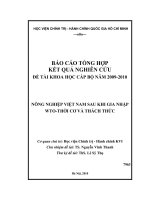 Nông nghiệp việt nam sau khi gia nhập WTO thời cơ và thách thức