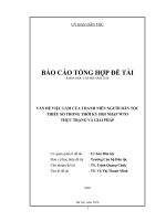 Vấn đề việc làm của thanh niên người dân tộc thiểu số trong thời kỳ hội nhập WTO  thực trạng và giải pháp