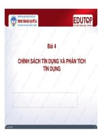 bài giảng chính sách tín dụng và phân tích tín dụng