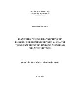 hoàn thiện phương pháp xếp hạng đối với doanh nghiệp nhỏ và vừa tại trung tâm thông tin tín dụng ngân hàng nhà nước việt nam