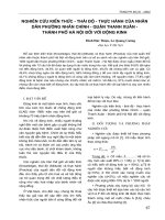 Nghiên cứu kiến thức - thái độ - thực hành của nhân dân phường Nhân Chính - Quận Thanh Xuân Thành phố Hà Nội đối với động kinh docx