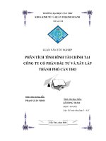 phân tích tình hình tài chính tại công ty cổ phần đầu tư và xây lắp thành phố cần thơ