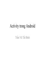 Lập trình Android - activity trong android