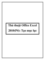 Thủ thuật Office Excel 2010 potx