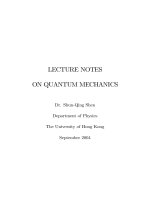 lecture notes on quantum mechanics
