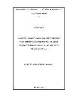 Đánh giá bò đực giống Holstein Friesian nuôi tại Moncada thông qua số, chất lượng tinh dịch và khả năng sản xuất sữa của con gái