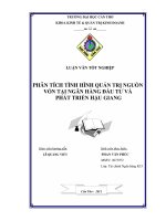 phân tích tình hình quản trị nguồn vốn tại ngân hàng đầu tư phát triển hậu giang