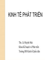 bài giảng kinh tế phát triển chương mở đầu - ths. lê huỳnh mai