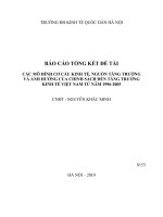 Các mô hình cơ cấu kinh tế, nguồn tăng trưởng và ảnh hưởng của chính sách đến tăng trưởng kinh tế việt nam từ năm 1996 2005