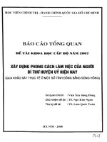 Xây dựng phong cách làm việc của người bí thư huyện ủy hiện nay (qua khảo sát thực tế ở một số tỉnh đồng bằng sông hồng)
