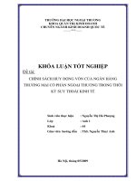 Chính sách huy động vốn của ngân hàng thương mại cổ phần ngoại thương trong thời kỳ suy thoái kinh tế
