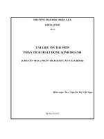 tài liệu phân tích hoạt động kinh doanh - PHÂN TÍCH BÁO CÁO TÀI CHÍNH