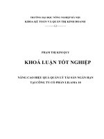 Nâng cao hiệu quả quản lí tài sản ngắn hạn