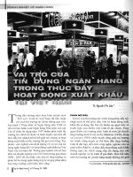 vai trò của tín dụng trong việc thúc đầy xuất khẩu tại việt nam