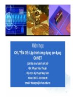 Giáo án - Bài giảng: LẬP TRÌNH ỨNG DỤNG SỬ DỤNG C#.NET