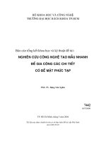 Nghiên cứu công nghệ tạo mẫu nhanh để gia công các chi tiết có bề mặt phức tạp