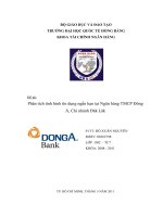 Phân tích tình hình tín dụng ngắn hạn tại ngân hàng TMCP đông á chi nhánh đăk lăk