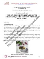 định hƣớng lựa chọn thị trƣờng mục tiêu cho sản phẩm trà ngọc linh