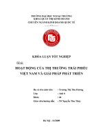 Hoạt động của thị trường trái phiếu Việt Nam và giải pháp phát triển