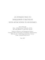 Introductiont to malliavin calculus with application to economics