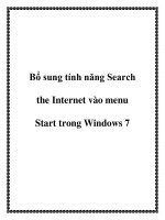 Bổ sung tính năng Search the Internet vào menu Start trong Windows 7 ppt