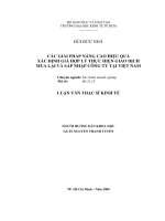 xác định giá hợp lý trong giao dịch mua lại và sát nhập công ty tại việt nam